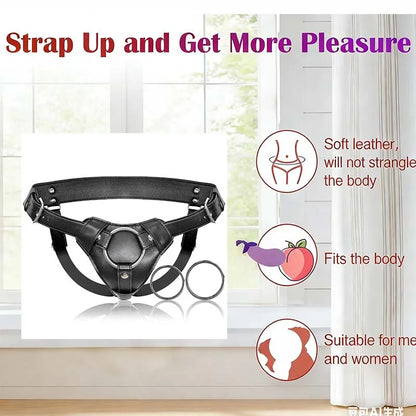 Adjustable Waist And Thigh Soft Leather Strap-On Dildo Harness Adult Sex Toy for Women Pegging Comfortable Wear Pants for Dildos
