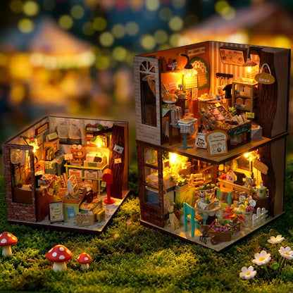 New Diy Doll Miniature House Kit Wooden Casa Dollhouse Furniture Light Home Handmade Assembly Miniature Toys Birthday Gifts