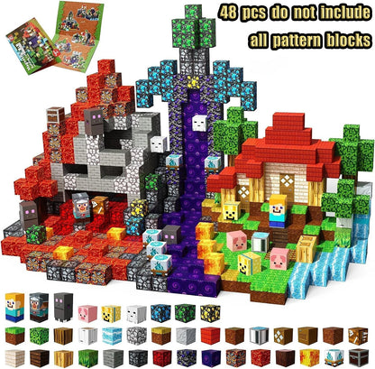 Magnetic Building Blocks New Mine World Magnetic Snow Ice Castle Construction Brick Cube STEM Boy Girl Children Toy Set Gift