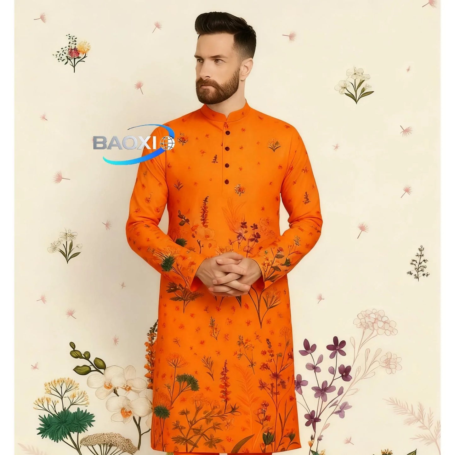 Stand Collar Muslim Men Clothes Folk Kaftan Musulman Kurta Indian Islamic Clothing Ropa Musulman Hombre Camisa Arabe Hombre