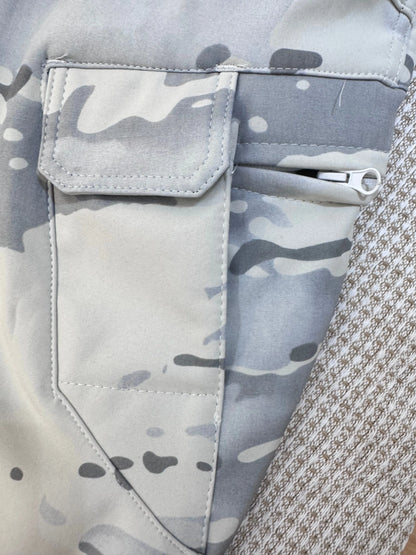 Men's Snow Camo Shark Skin Tactical Pants, Winter Fleece Lined Waterproof Windproof Softshell Trousers for Outdoor Skiing Hiking