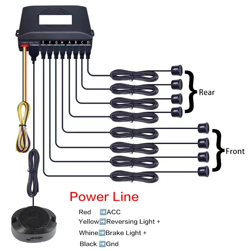 Car Parking Sensor Backup Radar Reversing Assistance Aid Kit with Audio Buzzer Alarm Parking Radar System Car Parking Sensors