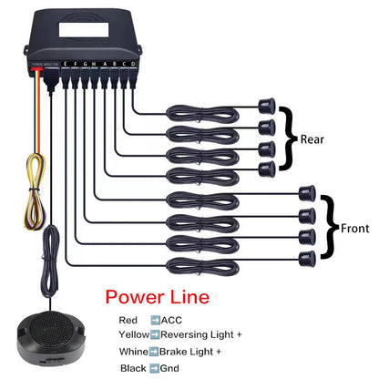 Car Parking Sensor Backup Radar Reversing Assistance Aid Kit with Audio Buzzer Alarm Parking Radar System Car Parking Sensors
