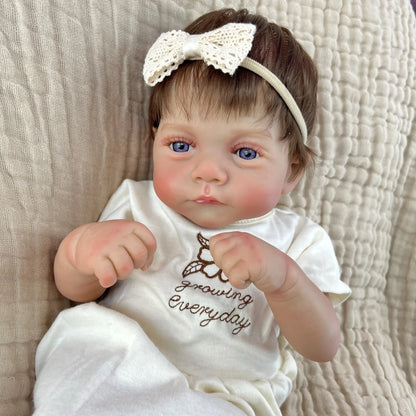 BZDOLL Lifelike 48CM Reborn Baby Doll Vinyl Limbs Cloth Body Baby Doll Kid Fashion Birthday Gift Play House Bedtime Toy For Girl