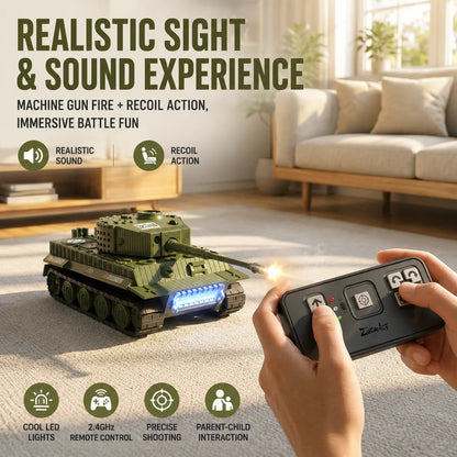 1:64 Alloy RC Tank Battle Set 2.4G Infrared Combat Tanks with Battlefield Scene Two Player Parent-Child Interactive Toy