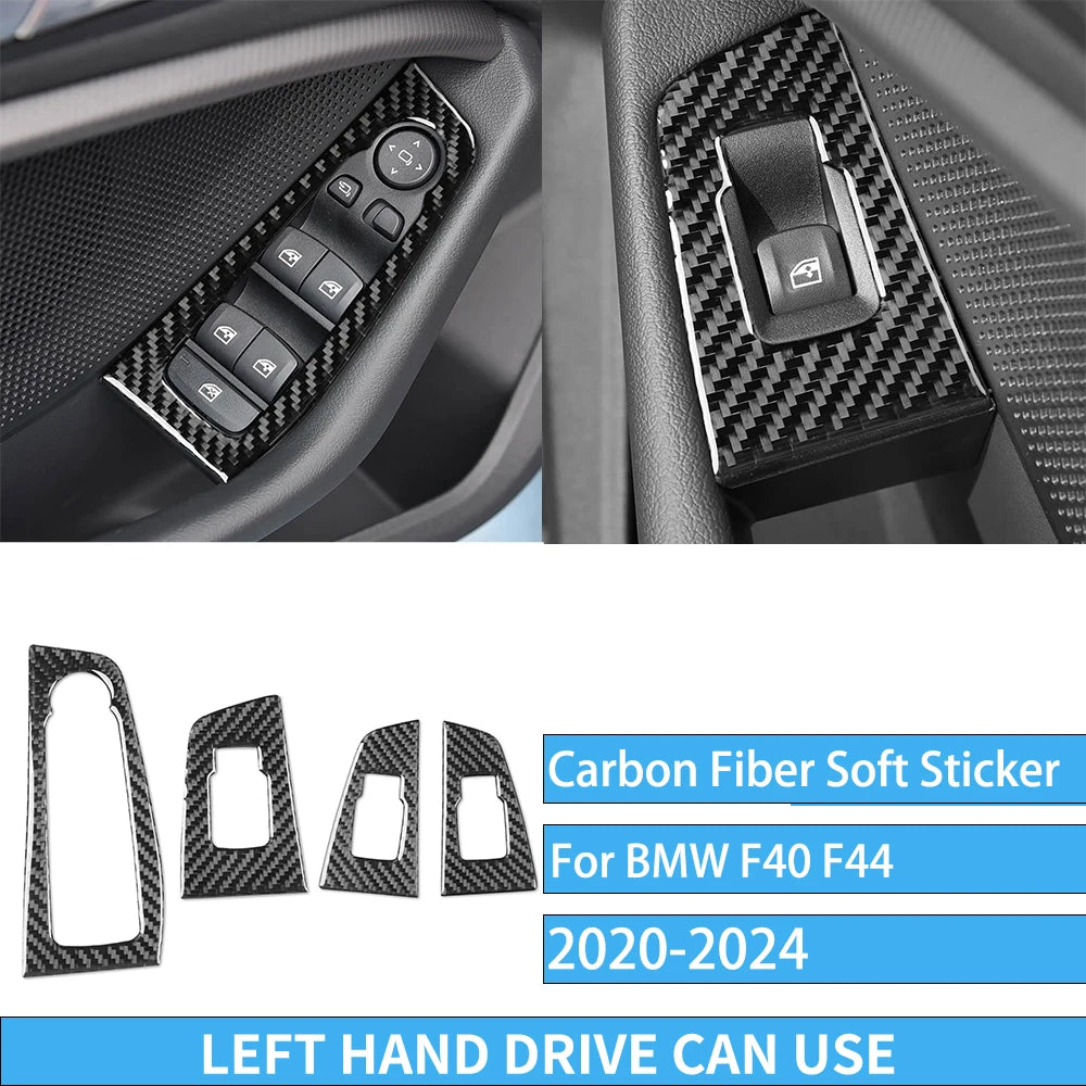 Real Carbon Fiber Car Accessories Black Trim Cover Soft Sticker For BMW 1/2 Series F40 F44 2020 2021 2022 2023 2024