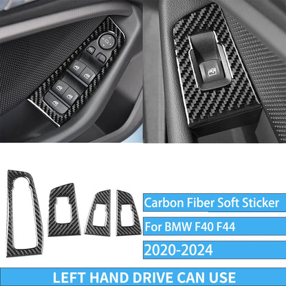 Real Carbon Fiber Car Accessories Black Trim Cover Soft Sticker For BMW 1/2 Series F40 F44 2020 2021 2022 2023 2024