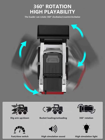 Double E E594 1:14 Remote Control Slip Loader Toy Car RC Truck Engineering Vehicle Skid Steer Excavators Toys for Boys Gifts