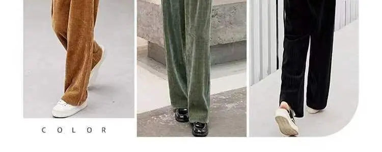 Fashionable Corduroy Set Women's Autumn Winter New Style Elegant Lady Fragrance Wind Coat Wide Leg Pants Two Piece Suit