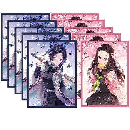 60PCS 67×92mm Art Anime Card Sleeves Two girls Board Game Card Protector Photo Sleeves Cover for MGT/PKM/PTCG Game Cards
