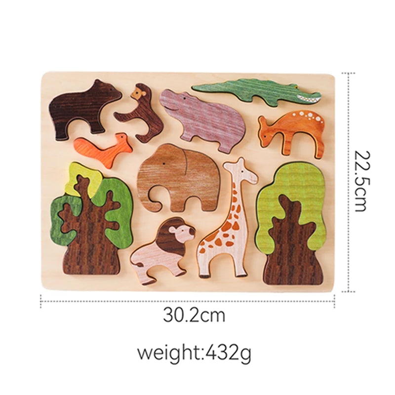 Forest Building Blocks Wooden Montessori Toys Creative 3D Puzzle Scene Placement Game Baby Balance Toy Room Decoration Baby Gift