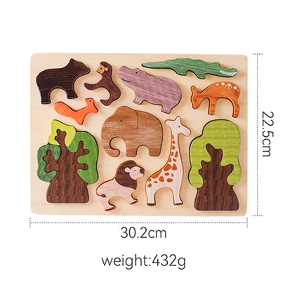 Forest Building Blocks Wooden Montessori Toys Creative 3D Puzzle Scene Placement Game Baby Balance Toy Room Decoration Baby Gift
