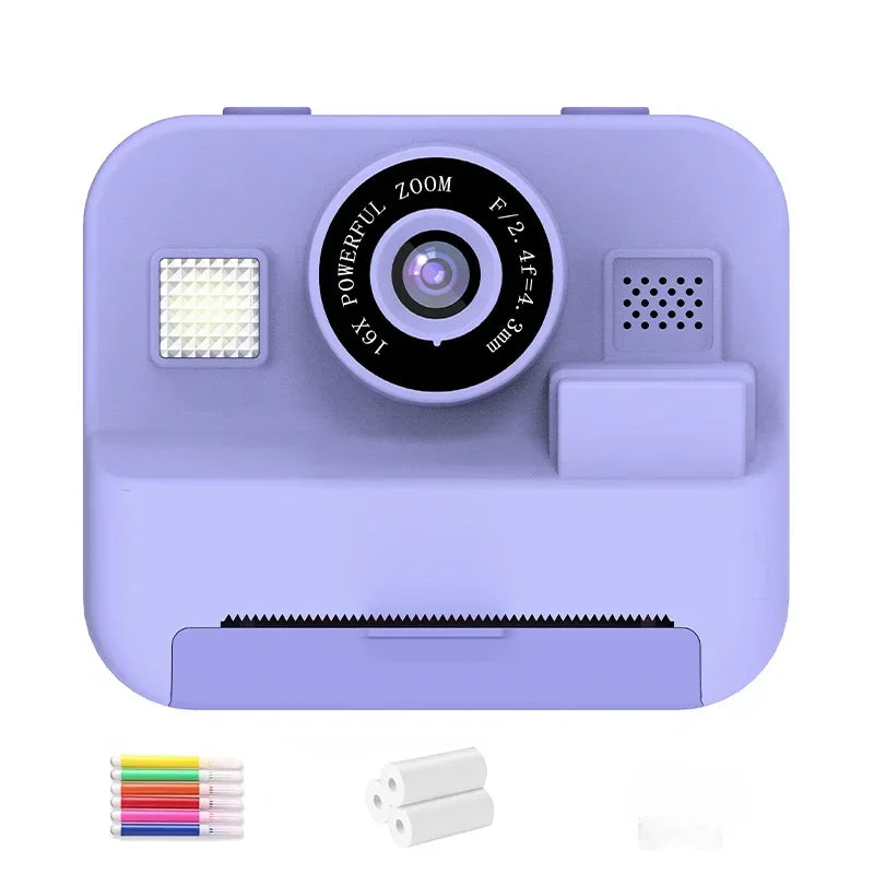 1080P Children Mini Digital Video Camera Educational Thermal Instant Print Camera with 32G Card for Kids Learning Development