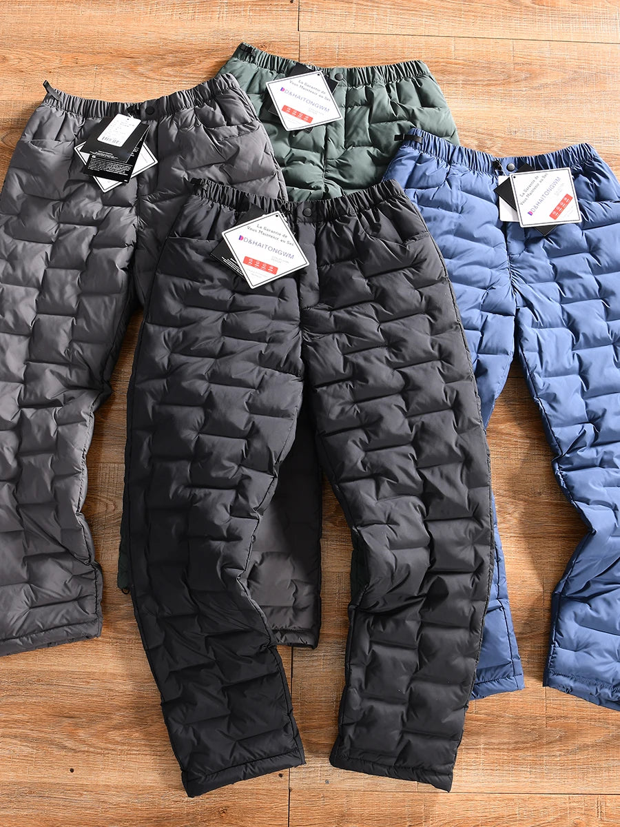 Waterproof Cotton Trousers for Men Winter Outdoor Sports Windproof Thermal Straight Leg Long Pants Casual Basic  Color