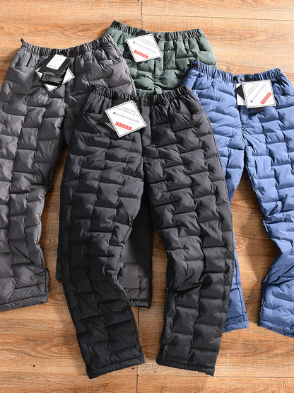 Waterproof Cotton Trousers for Men Winter Outdoor Sports Windproof Thermal Straight Leg Long Pants Casual Basic  Color