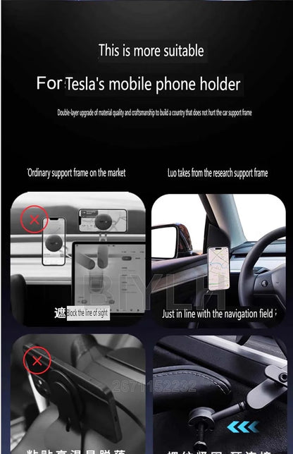 Car Metal Mobile Phone Holder For Tesla MODEL Y Model 3 Highland 2025 Powerful Magnetic Door Side Mobile Phone Holder Accessorie