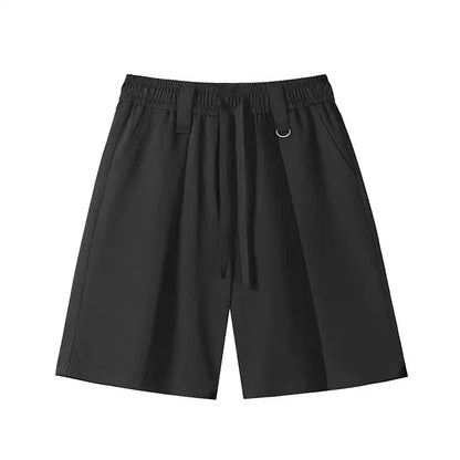 Men's Summer Casual Basis Black Baggy Suit Shorts High Street Fashion Straight Short Pant Quick-Dry Outdoor Y2K Bermuda Shorts