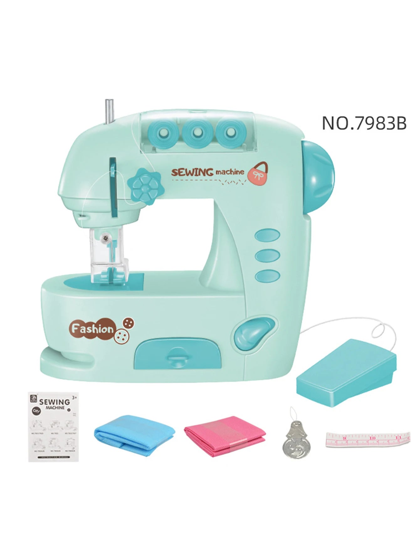 Mini Sewing Machine Toys for Kids, Electric Furniture Model Playing Home Toy with Lights DIY Simulation Sewing Gift for Children