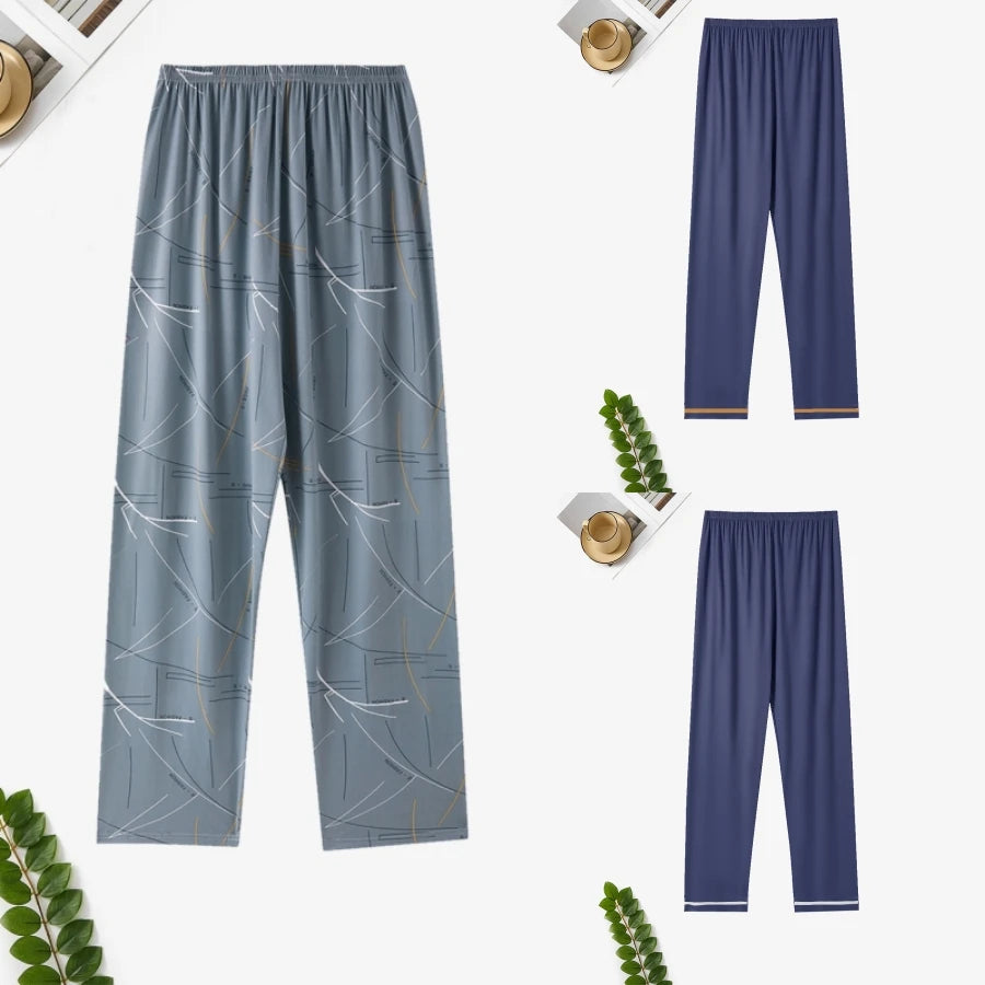 Spring, Autumn and Winter Men's Single-Piece Pajama Pants, Thickeneded Pants, Plus Fat, Large Size, Casual, Can Be Worn Outside, Fashionable Home Pants