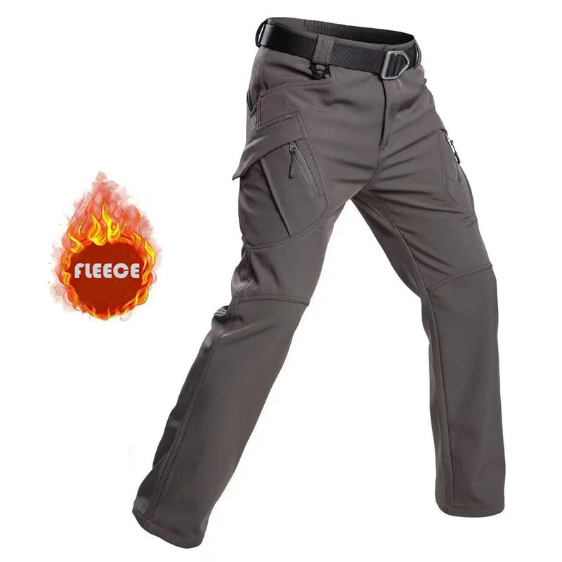 Tactical Military Men Winter Autumn Fleece Waterproof Cargo Pants Hiking Camping Softshell Climbing Casual Warm Combat Trousers