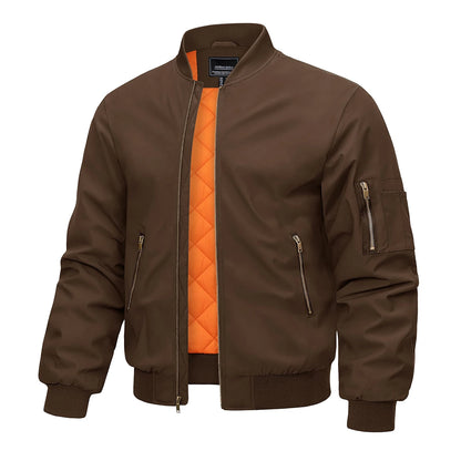 MAGCOMSEN Bomber Jacket Men Warm Zip Up Winter Padded Coat Casual Baseball Jackets Pilot Windbreaker Varsity Jackets