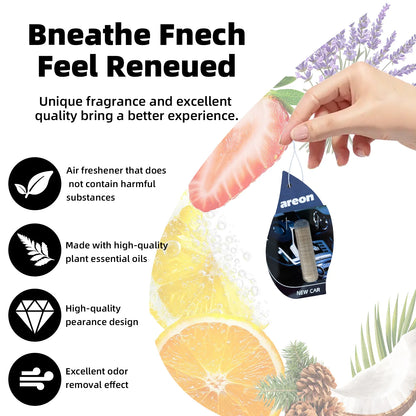 3-18pcs Car Air Freshener Natural Tea Fragrance Vehicle-mounted Hanging Vanilla Scent Water Drop-shaped Car Interior Accessory
