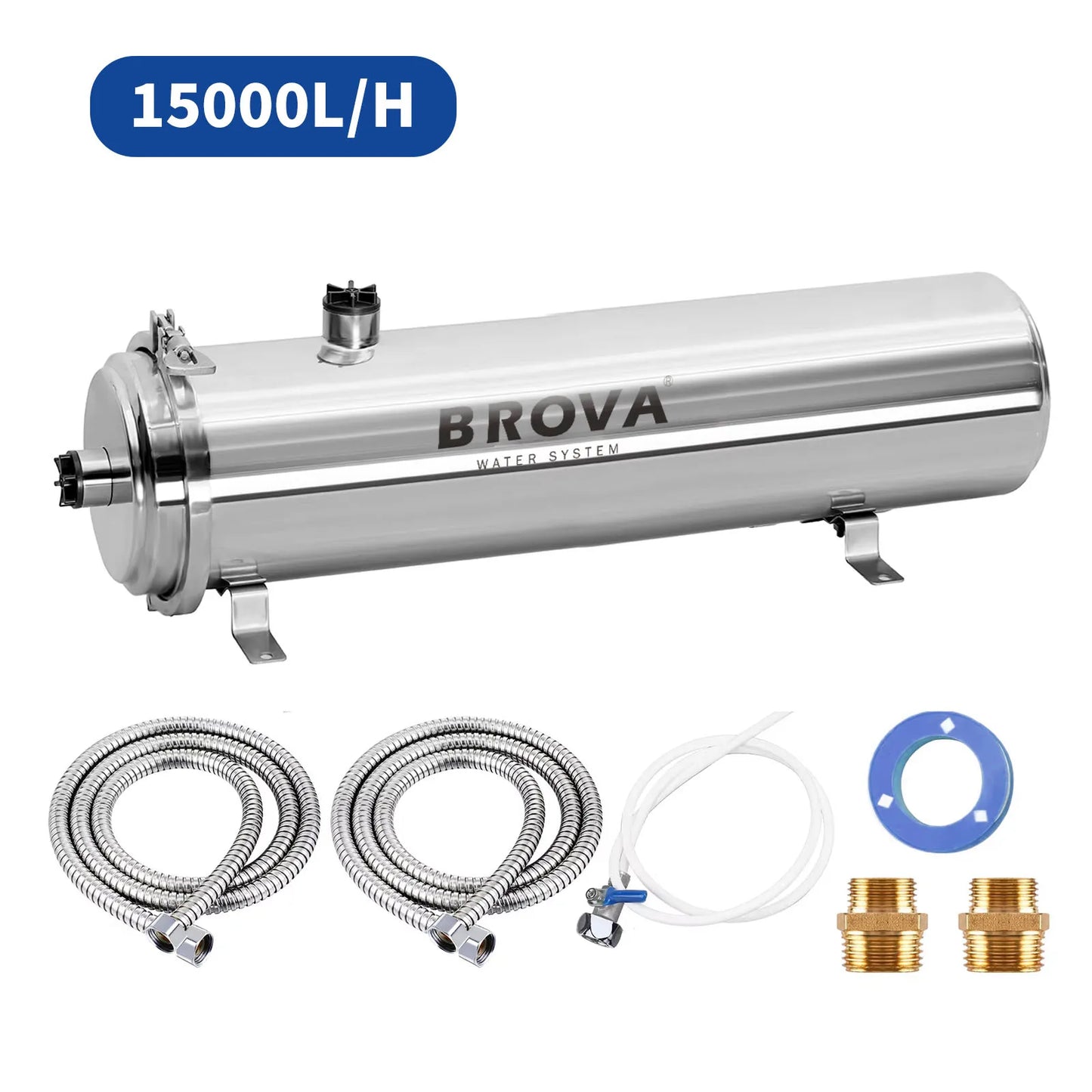 BROVA Super High Flow Rate 15000L Water Purifier 0.01μm PVDF UF System SUS304 Lifespanable Filter Home/Commercial