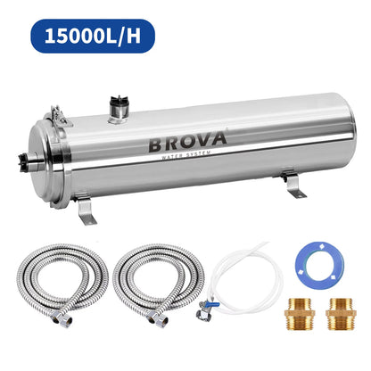 BROVA Super High Flow Rate 15000L Water Purifier 0.01μm PVDF UF System SUS304 Lifespanable Filter Home/Commercial