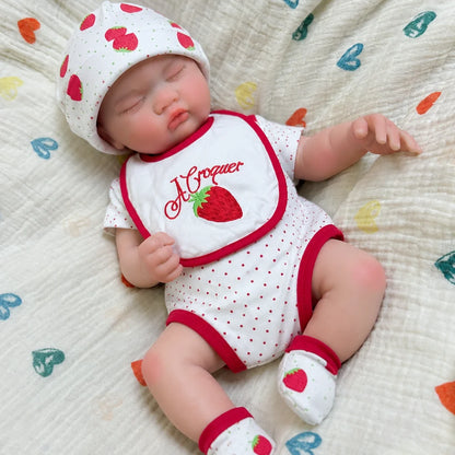 Open Mouth 18 Inches Sleeping bebê reborn de silicone sólido Girl Doll With Painted & Unpainted Skin Soft Washable Reborn Doll