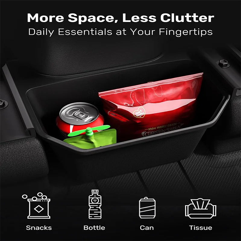 Rear Seat Storage Box for Tesla Model Y 3 Highland Organizer Center Console Bins Backseat Trash Can Garbage Bag Tray Accessories