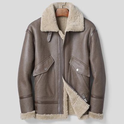 YOLANFAIRY Natural Sheepskin Shearling Coat Men Genuine Leather Jacket Warm Winter Real Lamb Fur Coats and Jackets Outerwear