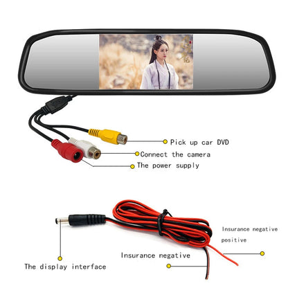 Rearview Mirror Reverse Radar 4 Probes Anti-dazzling Original Fit Parking Monitor Detector Auto Safety Auxiliary System