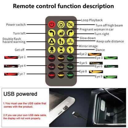 Devil Eyes Light Truck LED Windshield Eyes Custom Flexible Neon Matric Panel Car LED Display Flashing Evil Eyes For Cars