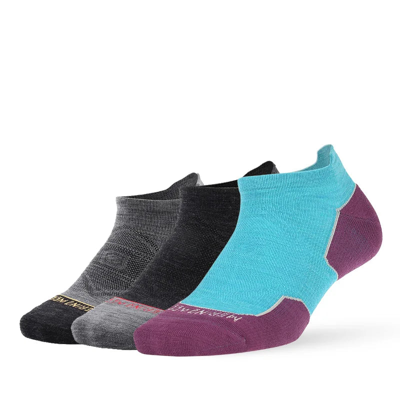 ZEALWOOD Marathon Running Socks, Men's Women's Outdoor Merino Wool Sports Compression Socks Breathable Cushion Cycling 1/3 Pairs