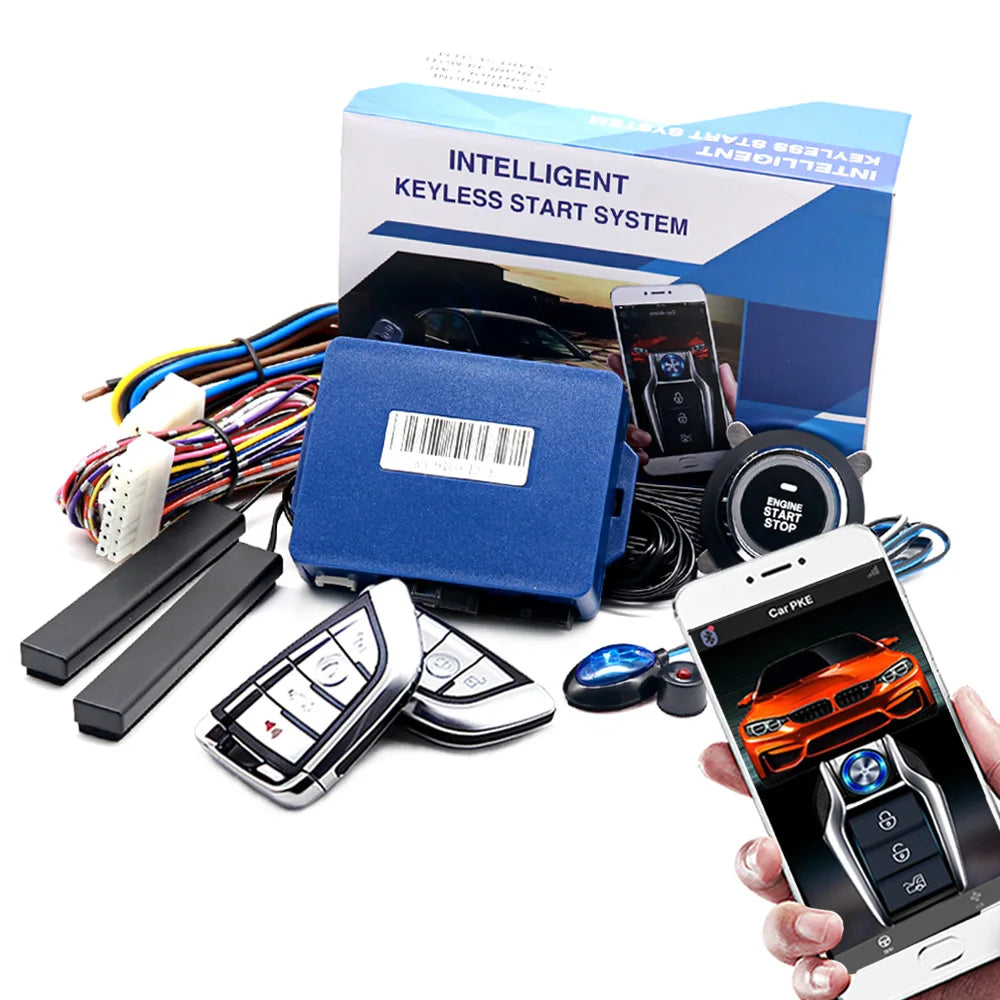 Universal Car Alarm Auto Start Stop System Remote Control Engine Ignition Autostart Kit Keyless Push Start System Car Accessorie