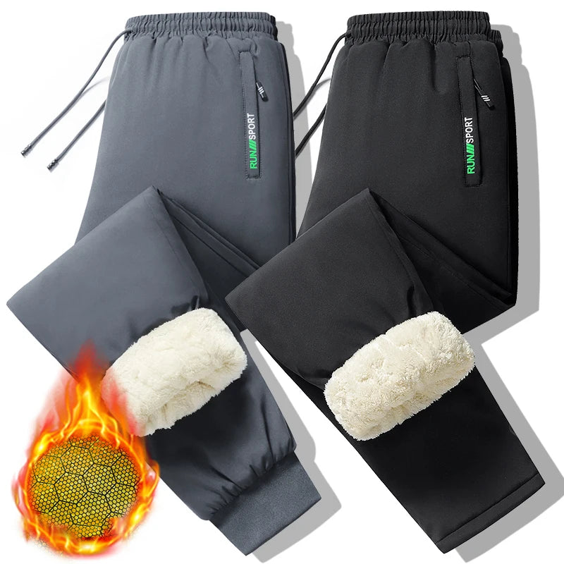 M-8XL Men's Down Pants Plus Size Winter Three-layer Windproof and Waterproof Large Size Plus Velvet Thick Warm Casual Joggers