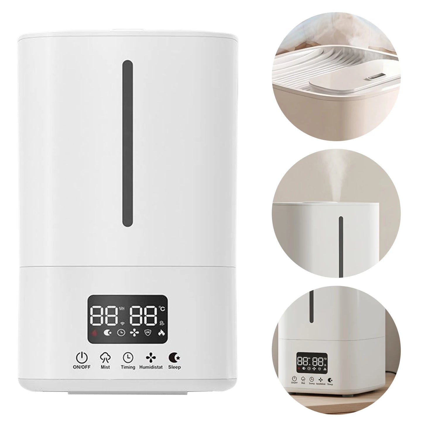 5L Air Humidifier with Air Purifier Cool Mist Humidifier Top Fill Humidifier for Baby Nursery Plants Indoor