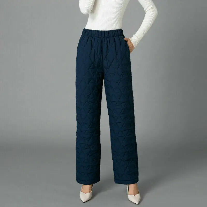 2025Women Winter Down Cotton Pants Large Size Thicked Thermal Quilted Cotton Trousers Middle Aged Elderly Mama Warm Pants M-3XL