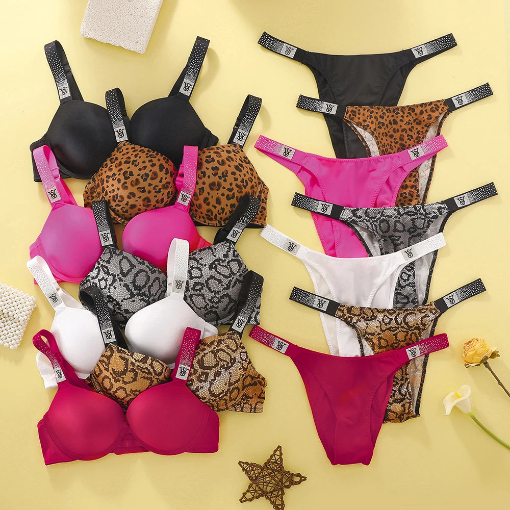Victoria's Secret Lingerie Sleepwear Lingeries Ensemble Underwired Bra New Women Sexy Push Up Bra And Panty Set Lace Underwear