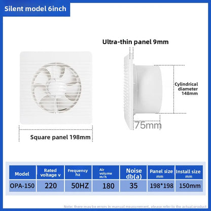 4"6"8" Electric Exhaust Fan Toilet Powerful Mute Extractor Household Wall Kitchen Inbline Duct Fan Ventilation Fan