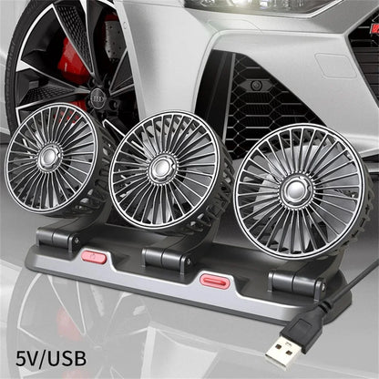 1/2/3 Head Car Fan 360° Adjustable Air Fan Automotive Electric Fan USB/12V/24V Fan 2 Speeds Car Silent FanHome Desk Office&Car