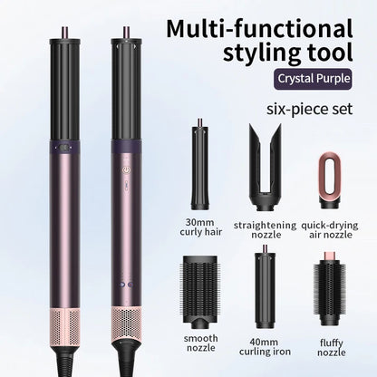 1700W 6 in 1 Hot Air Hair Styler150000RPM Auto-Curling BarrelStraightening BrushNegative Ion Fast Dry Nozzle Hair Dryer 110V/220