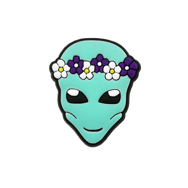 1/25PCS Space & Alien Theme Shoe Charms Set DIY Decorative Pins UFO Rocket Astronaut Clogs Accessories for Women Men Shoe Buckle
