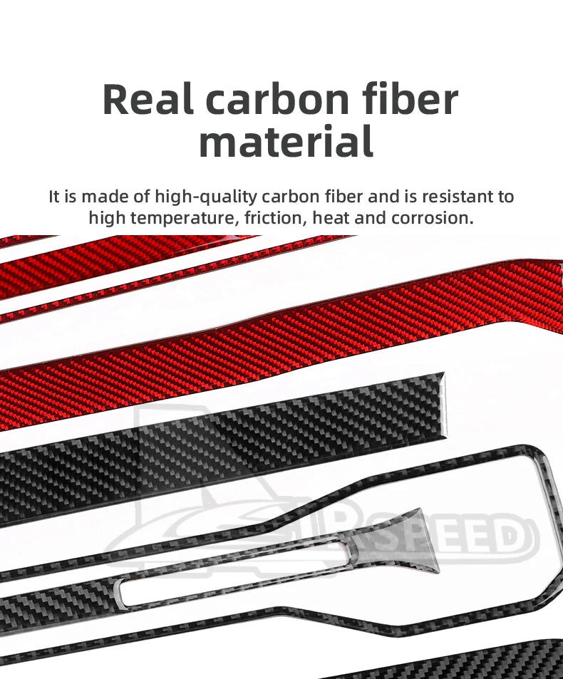 Real Soft Carbon Fiber Sticker For Ford Mustang GT Dark Horse EcoBoost 2024 2025 2026 LHD RHD Car Center Console AC Outlet Trim