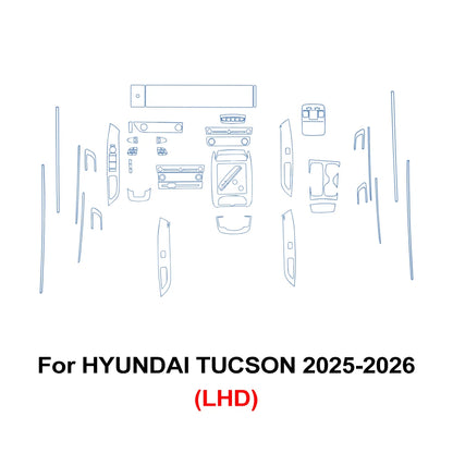 Car Interior Transparent TPU Film for Hyundai Tucson 2025 2026 Gear Panel GPS Navigation Center Console Pre-cut PPF Accessories