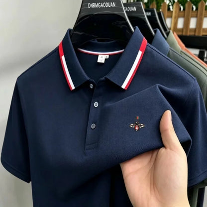 Summer New Designer Brand Exquisite Embroidery Breathable Men's Polo Shirt With Loose Casual Short-Sleeved T-Shirt and Collar
