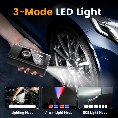 FHKJ Car Jump Starter 5-in-1 Air Pump Compressor Power Bank Starting Device Portable Battery Boosters Car Roadside Emergency Kit