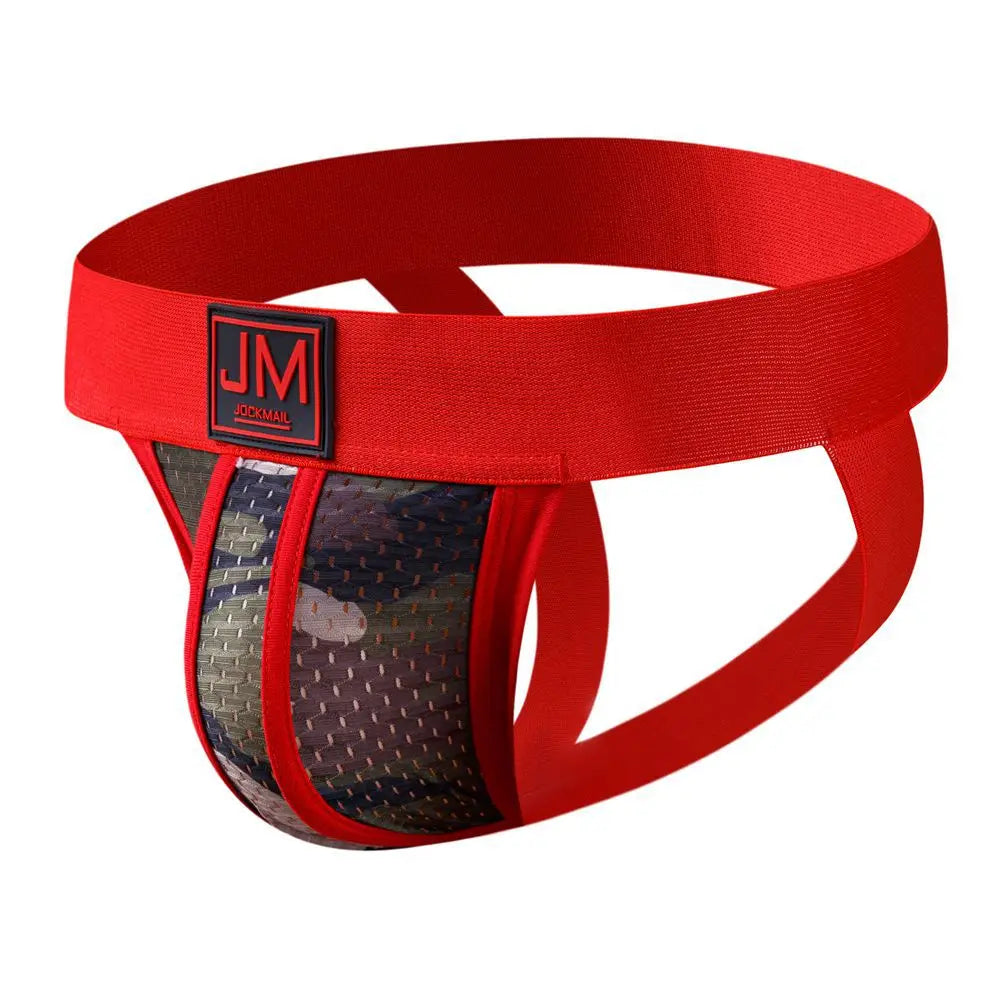 Jockmail Unisex Panties Camouflage Sisy Tanga Mesh Sexy Toy for Man Mustarbet 4PC Ropa Interior Hombre Summer New Jockstrap