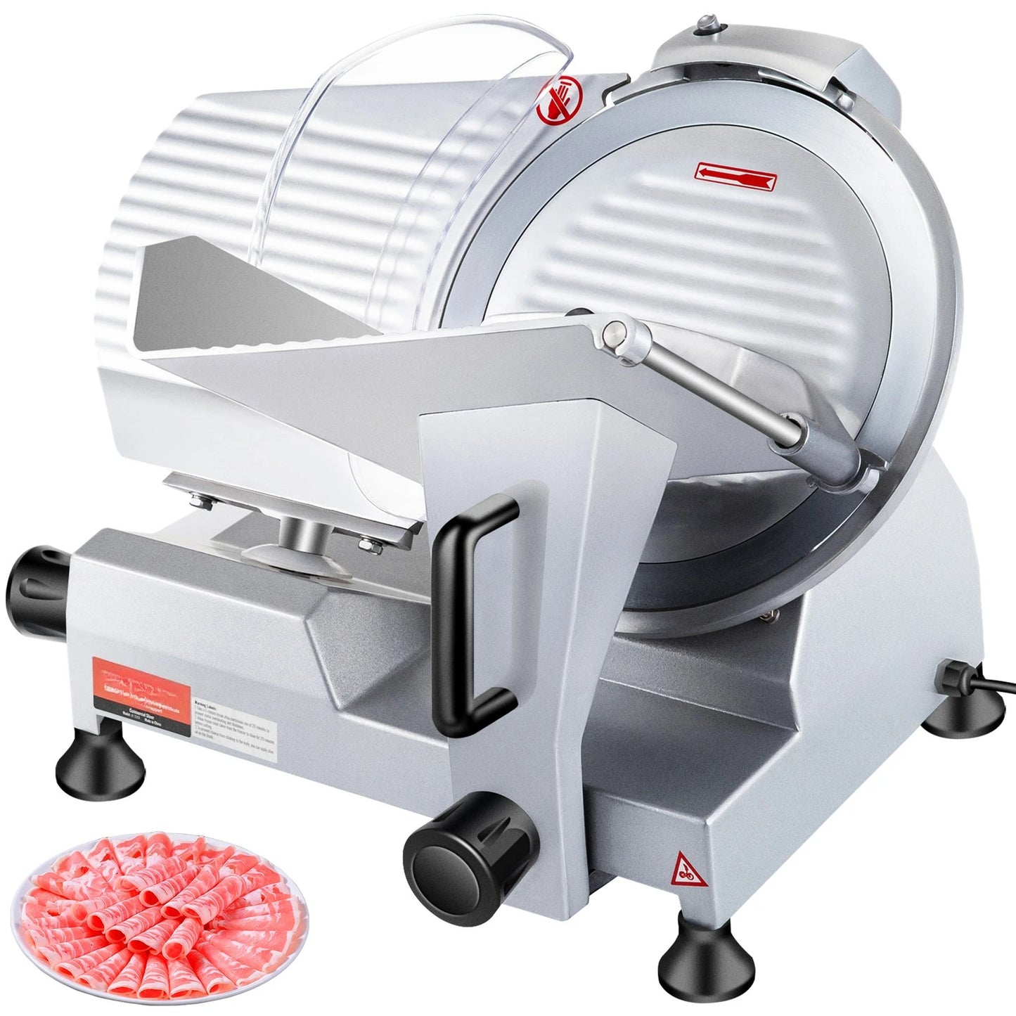 Commercial Meat Slicer Electric Deli Food Slicer 10" Carbon Steel Blade Electric Food Slicer 350-400RPM