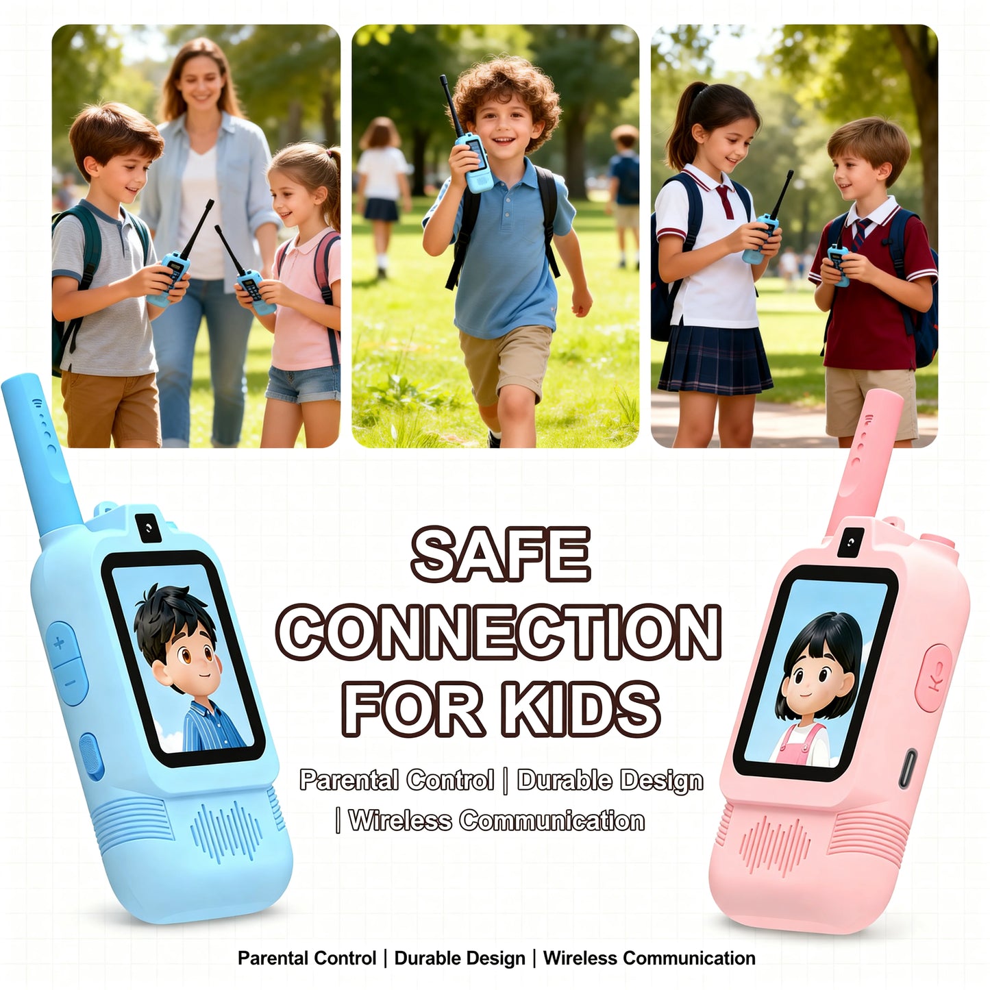 Kids Video Walkie Talkie With 2 Inch HD Screen Dual Camera Rechargeable One Click HD Call Intercom For Children Gadgets Technolo